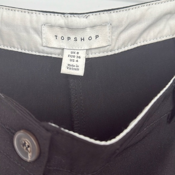 Topshop Black High-Waisted Pleated Trousers Sz 4 US Classic Work Pants NEW - Picture 2 of 5